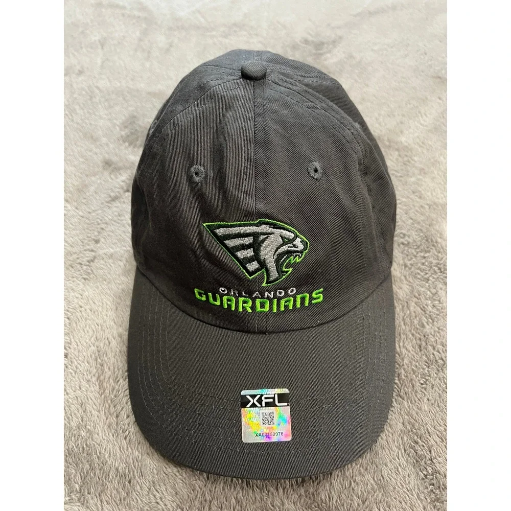 XFL Orlando Guardians Hat Mens Charcoal Grey Adjustable Baseball Cap Football
